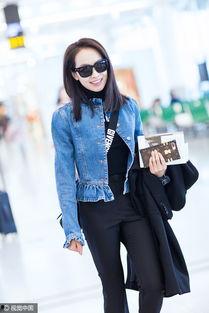 宋茜机场照片,优雅魅力，穿搭典范